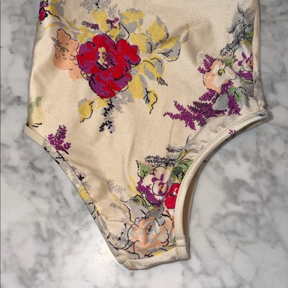 Zimmermann Multicolor Floral One-Shoulder Swimsuit 2Y - Picture 6 of 9